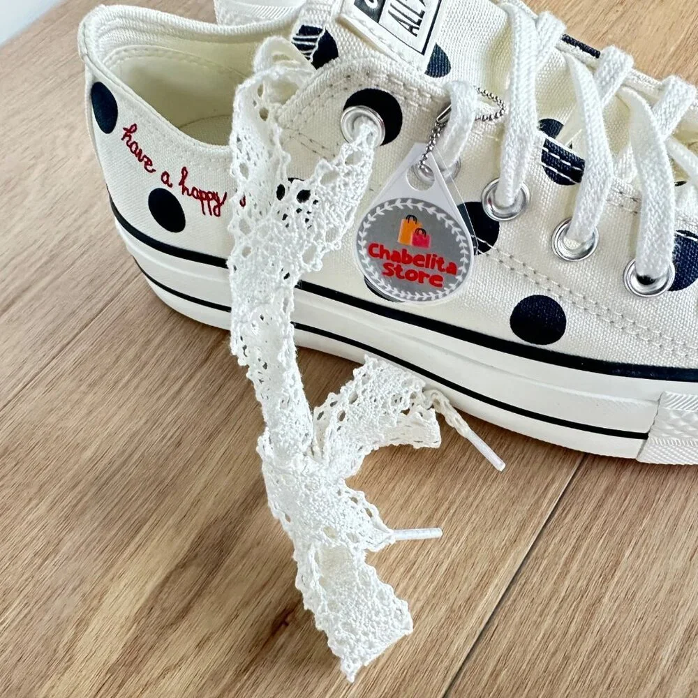 ✨Converse Chuck Taylor Lift Platform Polka Dots 11 Womens Shoes Sneakers A10689C